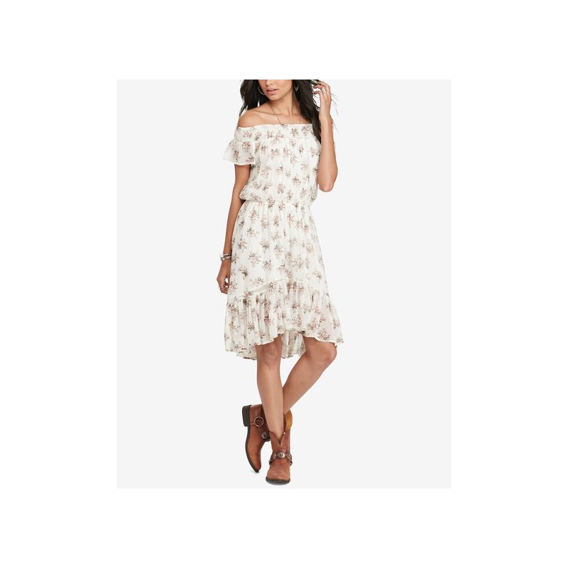 Denim Supply Ralph Lauren Floral Print Off The Shoulder Dress